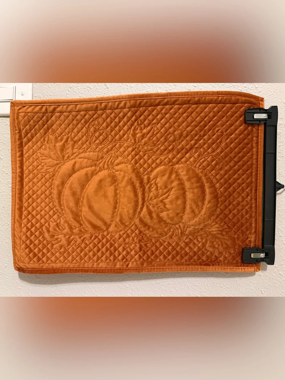 Tommy Bahama Tan Velvet Quilted Pumpkin Placemat Set - Set of 4